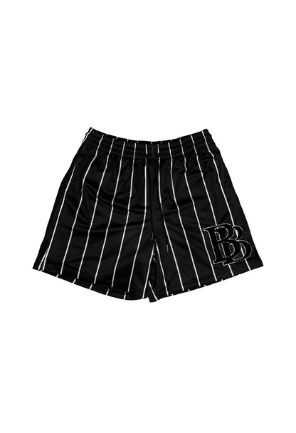 Pinstripe Black Shorts