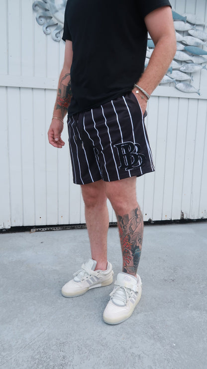 Pinstripe Black Shorts